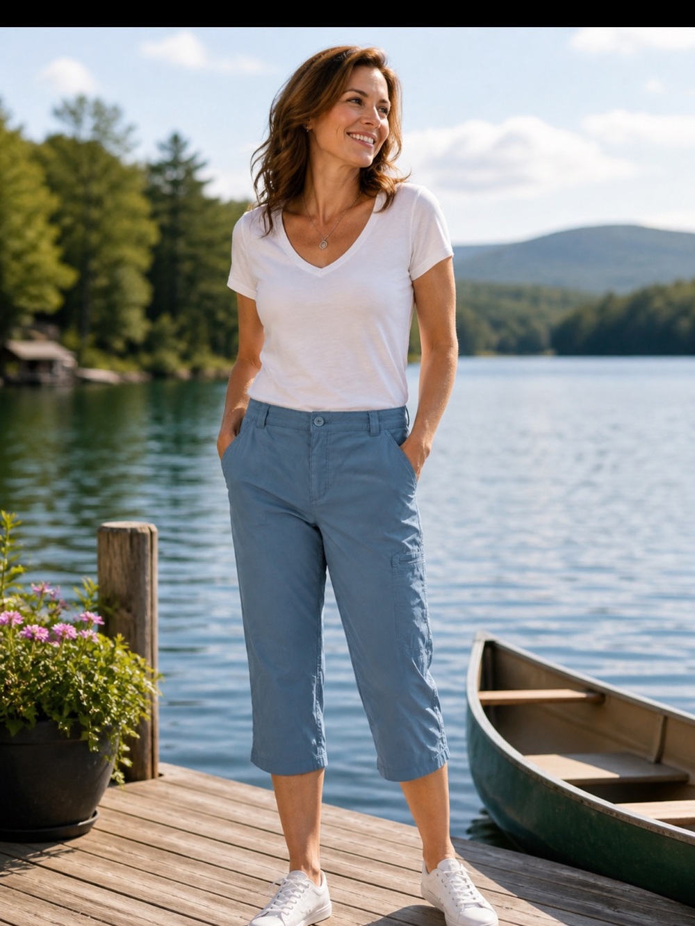 Eddie Bauer Women's Blue Straight Leg Pants